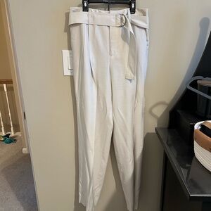 Elegant Cream High-Waisted Pants